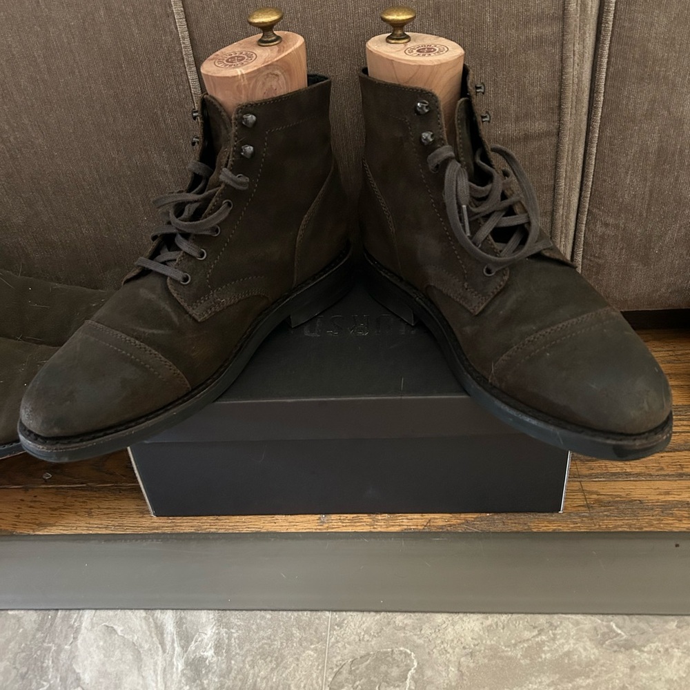 Thursday Captain Dark Olive Suede Size 10